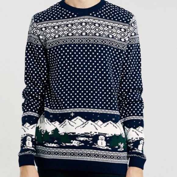 Topman Other - Topman Fair Isle Snowman Pattern Sweater